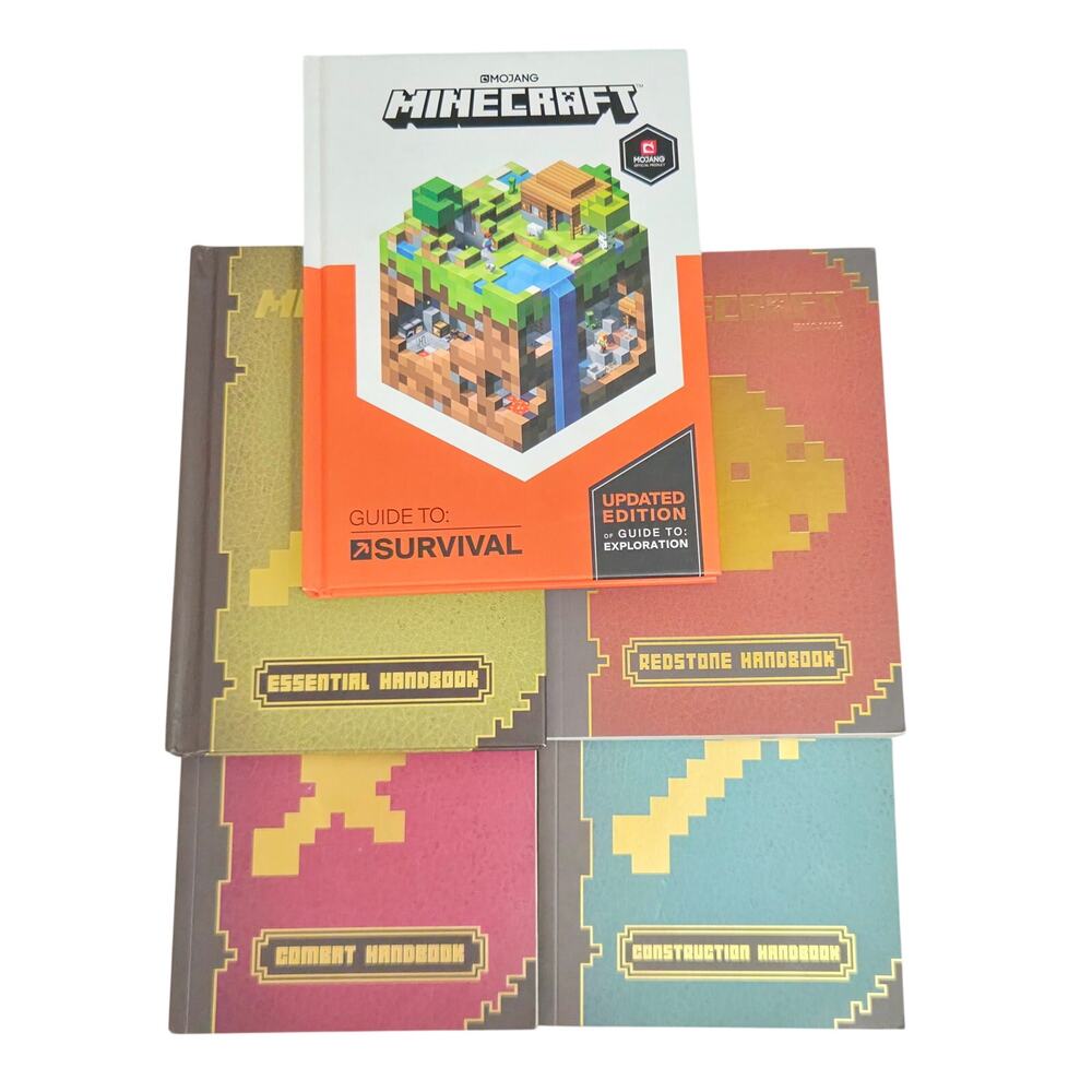 Minecraft Guide Book Lot of 5 Survival Essential Redstone Combat Construction